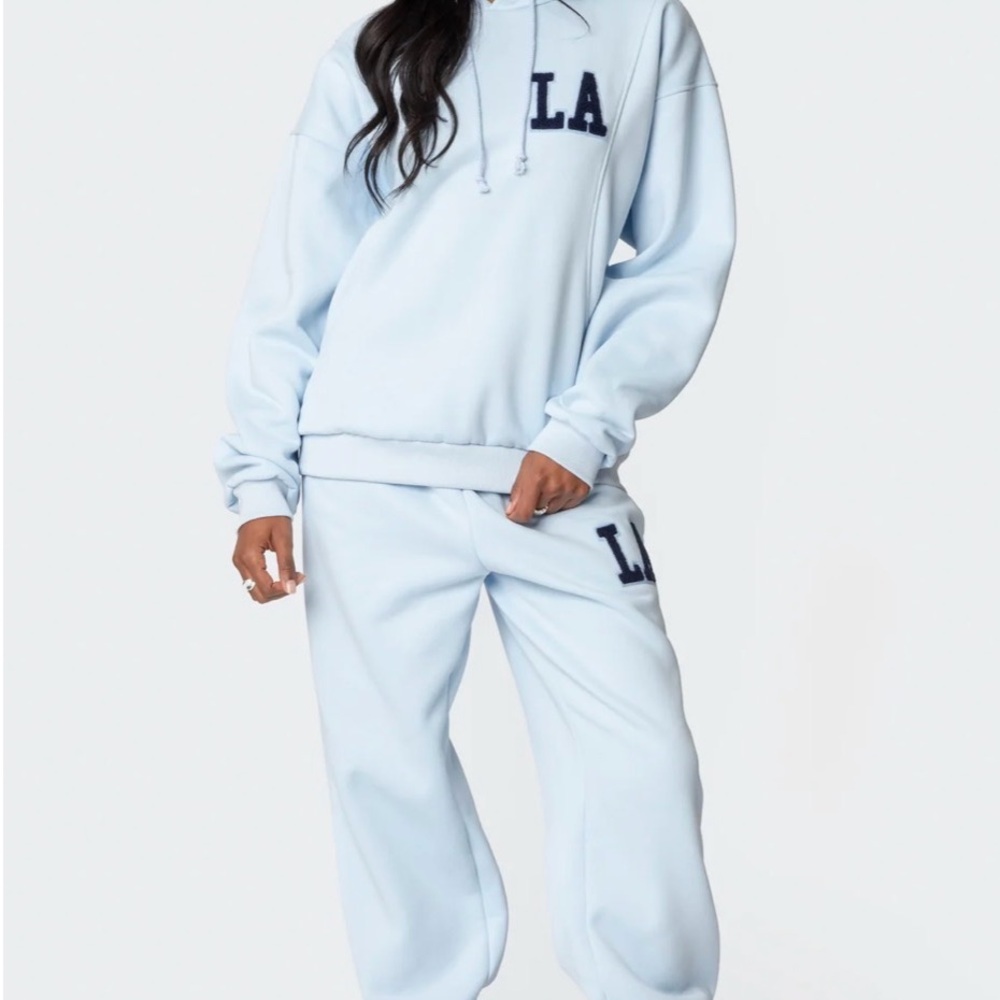 Light Blue LA Hoodie and Sweatpants Set